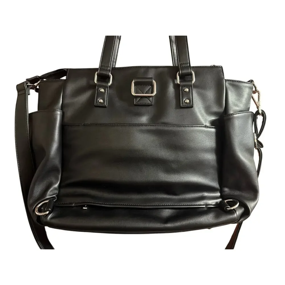 White Elm Gemini Convertible Backpack Tote Diaper Bag Black & Ara Convertible